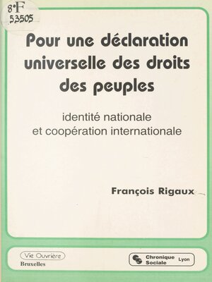 cover image of Pour une déclaration universelle des droits des peuples